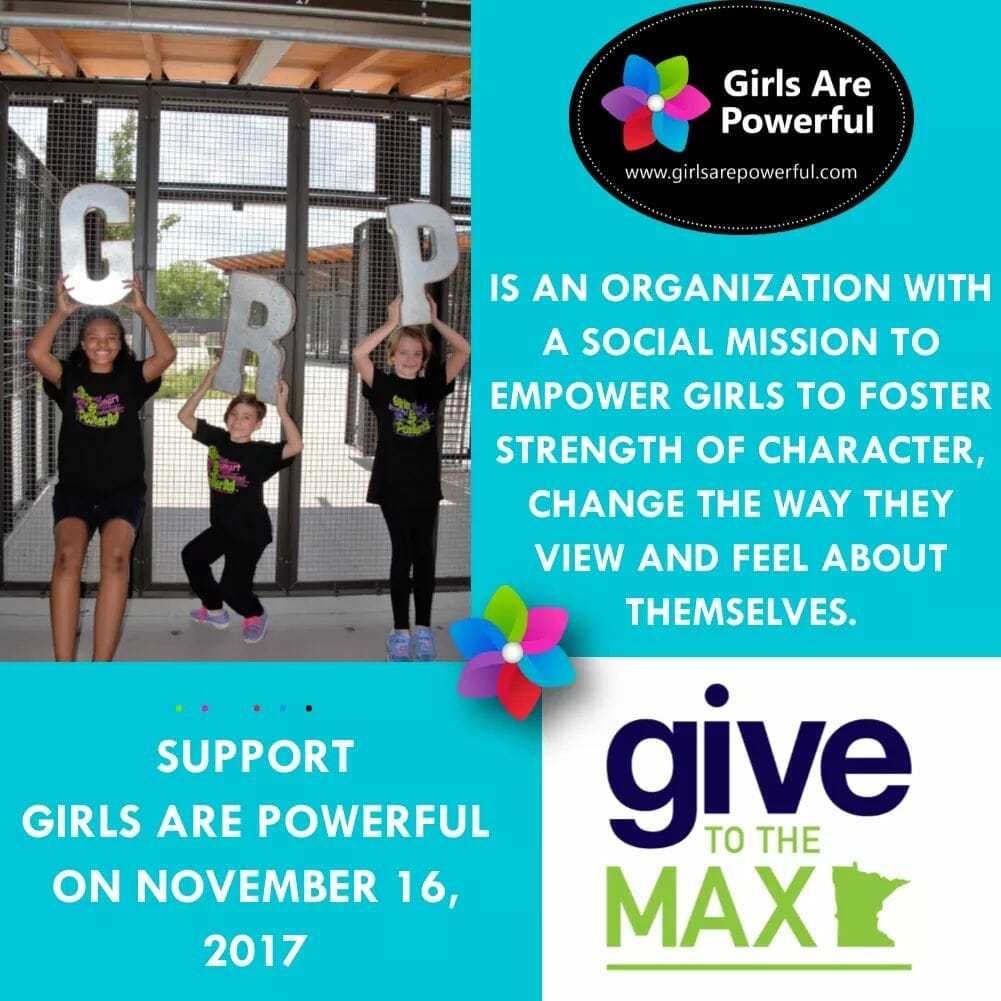 TOMORROW is Give to the Max Day Event! Girls Are Powerful Organization